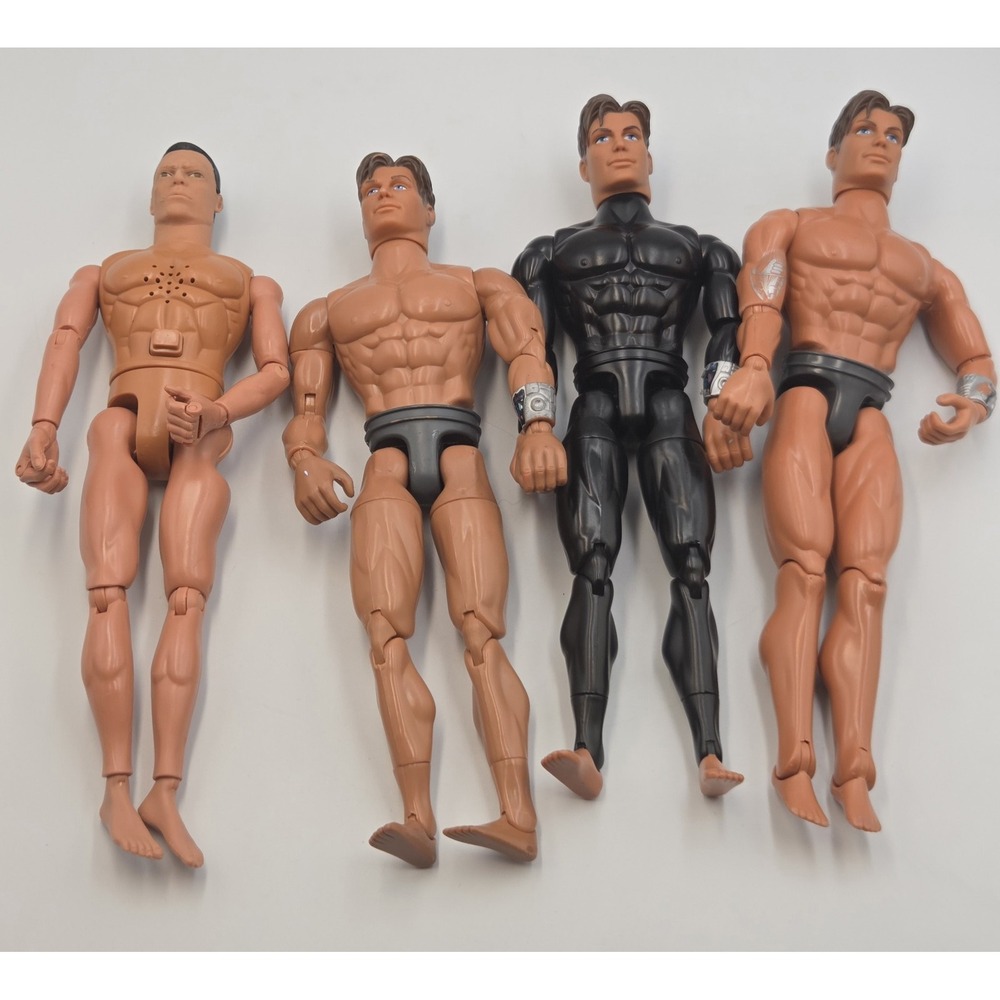 Mattel 1990 Max Steel 12" Action Figures Lot Of 4 Articulated Talking Not Tested